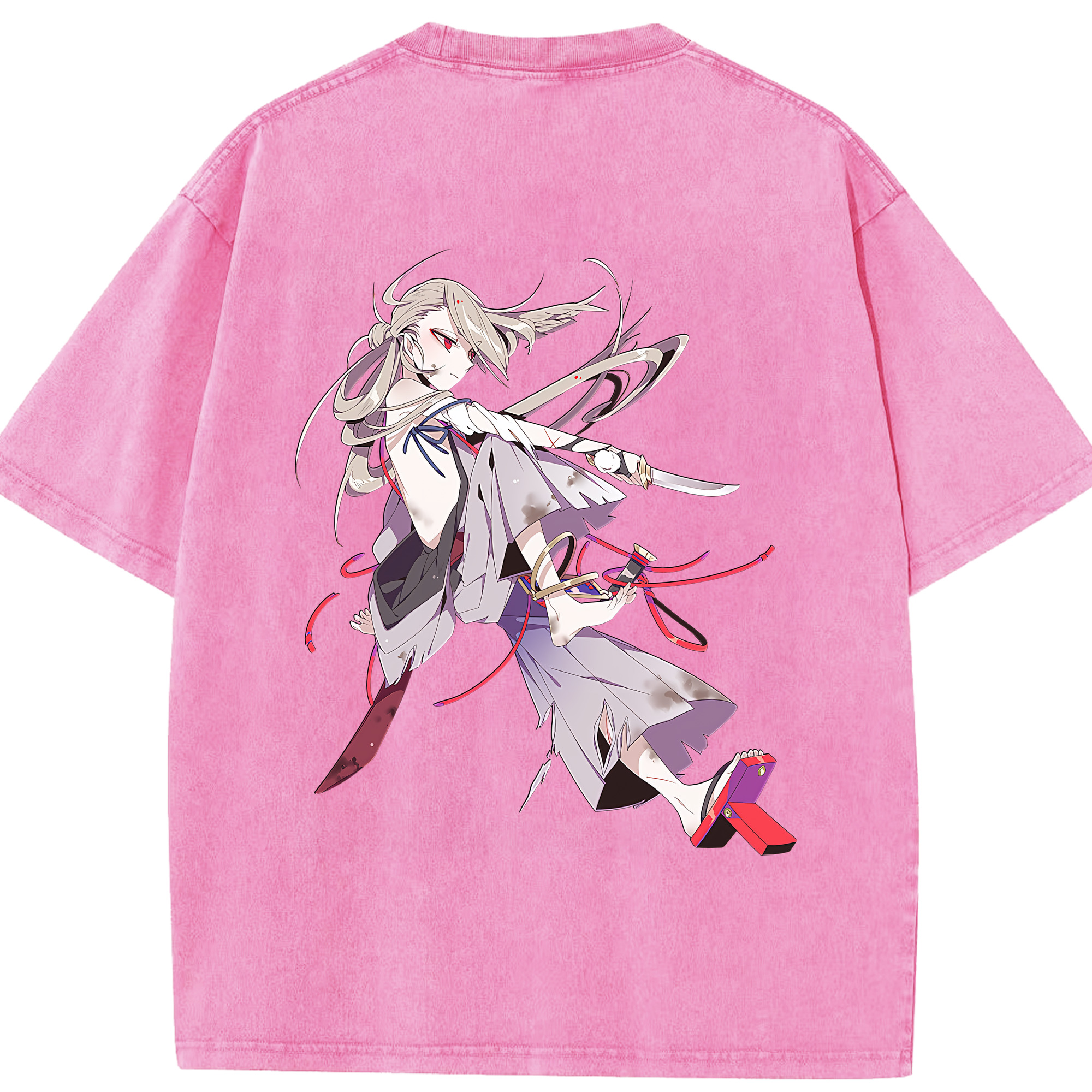 （画像用） 刀剣乱舞 Touken Ranbu 綿100% ヴィンテージ風 半袖Tシャツ（背面プリント）